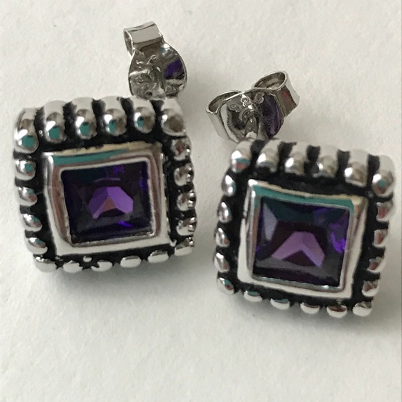 925 silver Jewelry - Fabulous amethyst and silver earrings